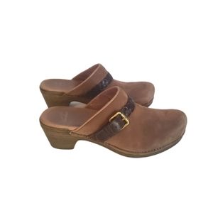 Dansko Melanie Brown Suede Clogs